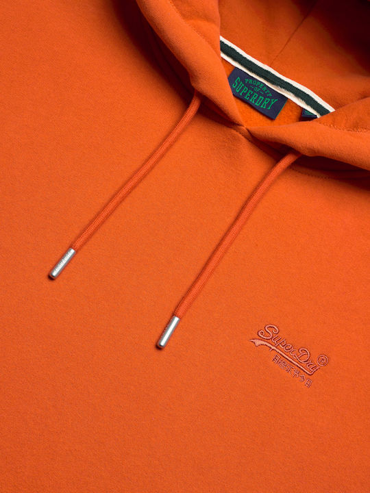 Superdry D2 Ovin Essential Logo Ανδρικό Φούτερ με Κουκούλα Πορτοκαλί