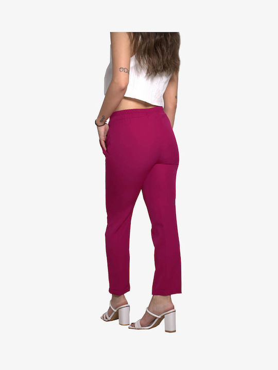 Olian Women's Fabric Trousers Fuchsia