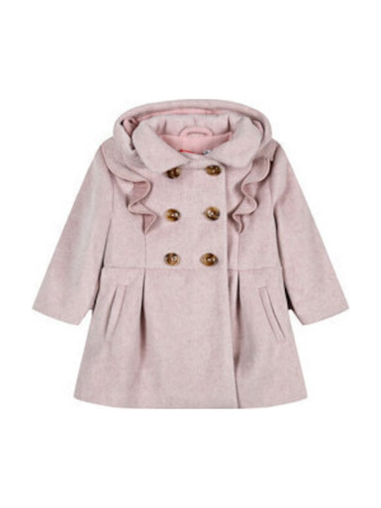 Kids' Coat Long with Hood Pink