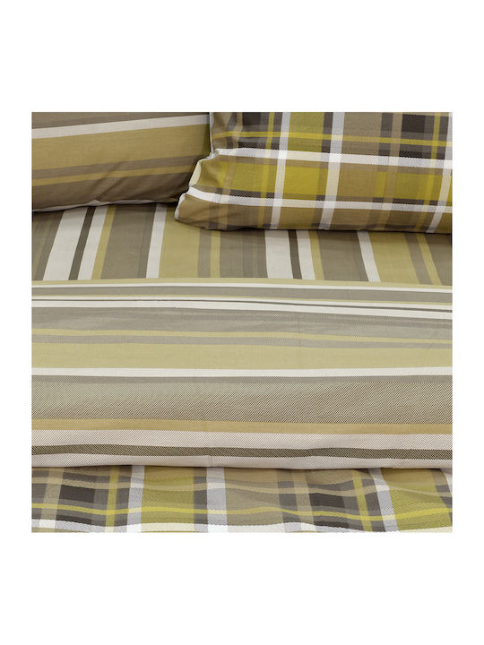 Lino Home Duvet Cover Set Cotton Queen with 2 Pillowcases 220x240 Revon Honey flannel