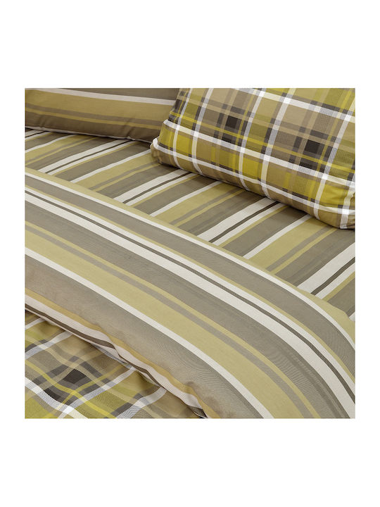 Lino Home Duvet Cover Set Cotton Queen with 2 Pillowcases 220x240 Revon Honey flannel