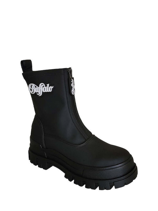 Buffalo Women's Platform Biker Boots Black