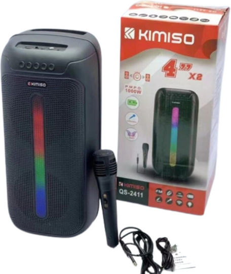 Kimiso Ηχείο Karaoke με Ενσύρματo Μικρόφωνο και Εφέ Φωτισμού QS-2411 QS-2411 Μαύρο