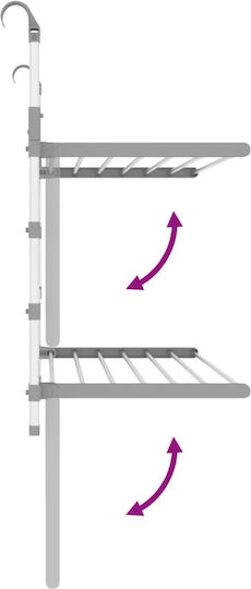 vidaXL Folding Hanging Clothes Drying Rack Made of Aluminum with Hanging Length 10m