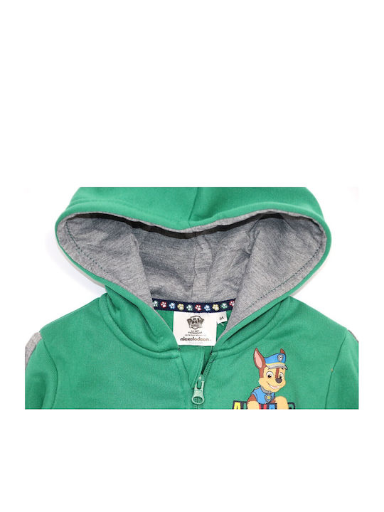 Kids Sweatshirt Cardigan with Hood Green