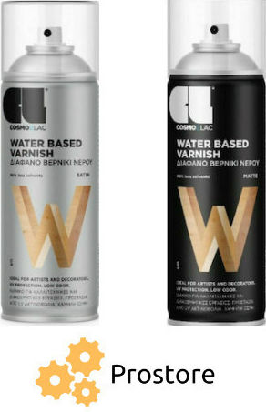 Cosmos Lac Σπρέι Βερνίκι Water Based Varnish με Ματ Εφέ Διάφανο 400ml