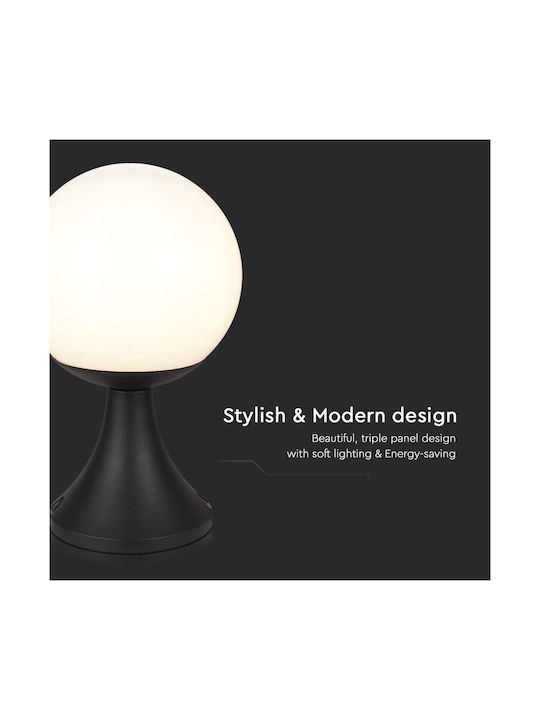 V-TAC Outdoor Globe Floor Lamp 60W IP44 for E27 Socket Black