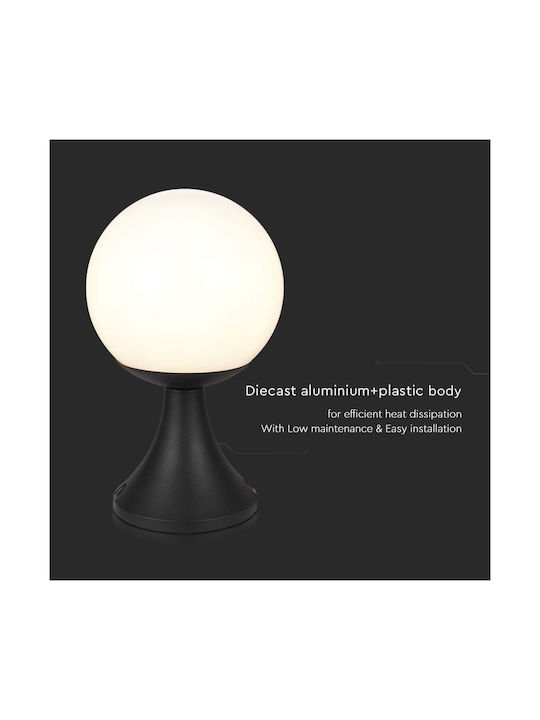 V-TAC Outdoor Globe Floor Lamp 60W IP44 for E27 Socket Black