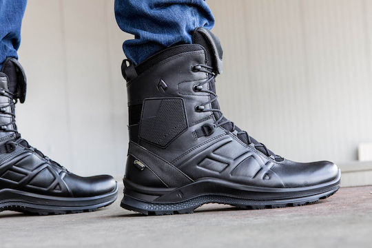 Haix Cizme Militare Black Eagle Tactical 2.0 GTX High Impermeabile Cu Membrană Gore-Tex 4 Anotimpuri Din Piele Negre