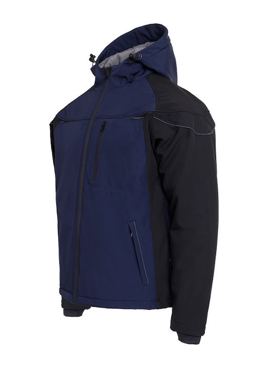 Stenso Prisma Work Jacket Softshell Cold with Hood Navy Blue