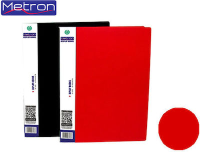 Metron Clipboard Flexible with 80 plastic sleeves Slides for Paper A4 Red Classic 1pcs