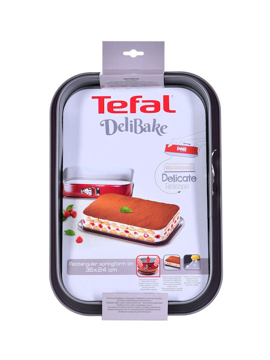 Tefal DeliBake Φόρμα Ζαχαροπλαστικής για Κέικ Στρογγυλή από Αλουμίνιο 36x24εκ.