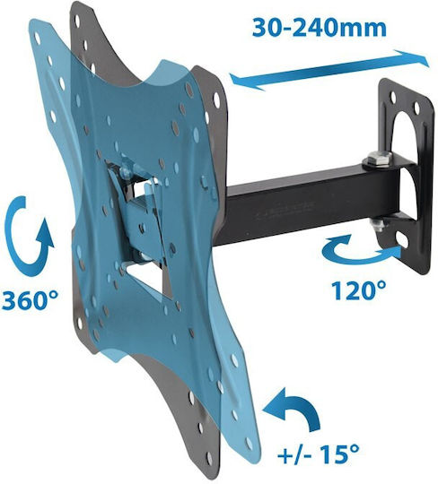 Esperanza Proteus ERW015 Βάση Τηλεόρασης Τοίχου έως 70" και 30kg Μαύρο