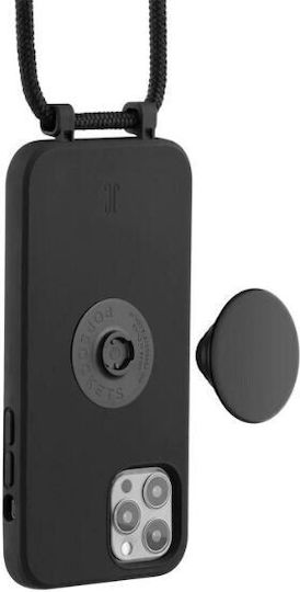 Just Elegance PopGrip Back Cover Silicone Black (iPhone 14 Pro)