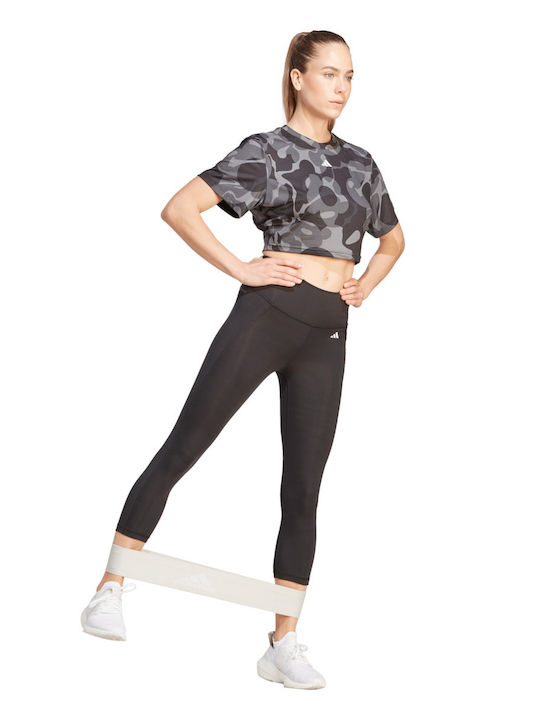 Essentials Aop Damen Sport Crop Top Kurzärmelig Mehrfarbig