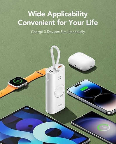 Veger W1162S Power Bank 10000mAh με Θύρα USB-A και Θύρα USB-C Λευκό