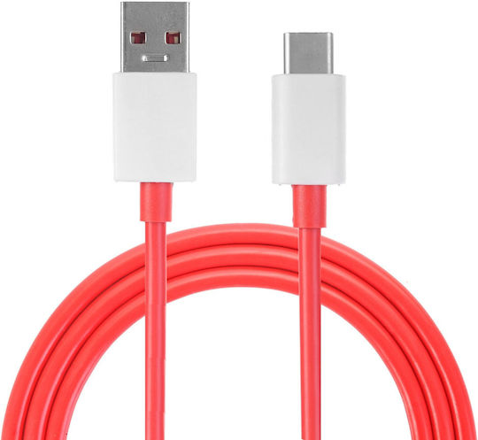 OnePlus Regular USB 2.0 Cablu USB-C bărbătesc - USB-A 65W Roșu 1m (D3072) Bulk