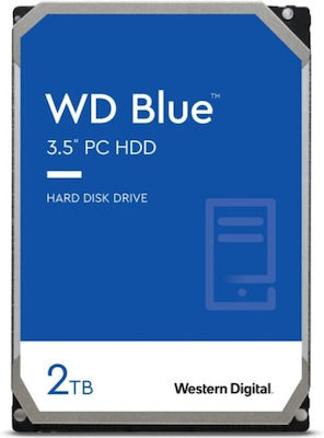 Western Digital Blue CMR 2TB HDD Σκληρός Δίσκος 3.5" SATA III 5400rpm με 64MB Cache για Καταγραφικό