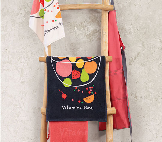 Nef-Nef Homeware Vitamine Time Prosop de ceai din 100% Bumbac în Culoarea Negru 40x60cm