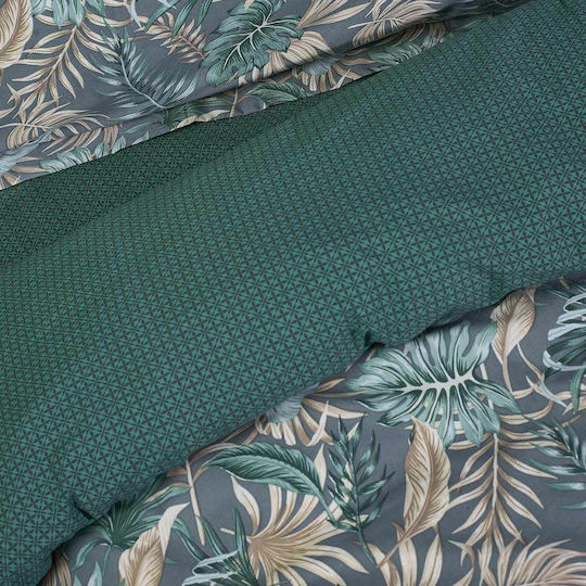 Das Home Duvet Cover Set Single with Pillowcase 160x240 Casual 5411 Grey - Petrol - Ochre