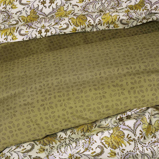 Das Home Duvet Cover Set Queen with 2 Pillowcases 220x240 Casual 5412 Nude - Oil - Blue