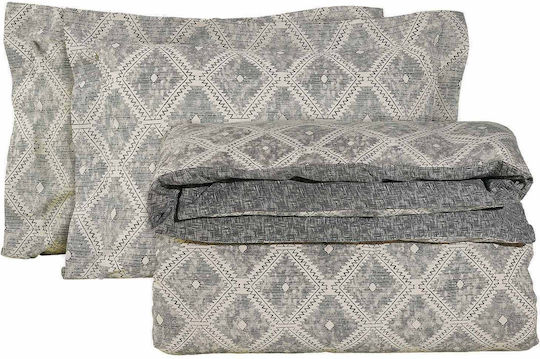 Das Home Duvet Cover Set Queen with 2 Pillowcases 220x240 Casual 5413 Nude - Grey