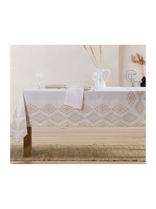 Nef-Nef Homeware Tablecloth Cotton Shreder Ecru 140x240cm 034079