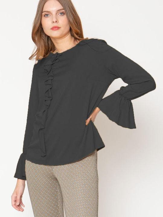 Maxin Women's Blouse Long Sleeve Black