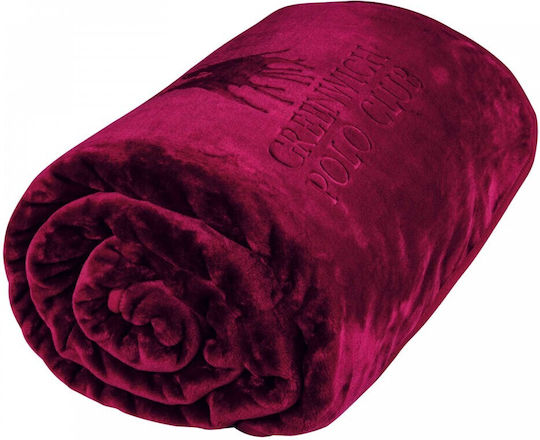 Greenwich Polo Club 3438 Pătură Catifea Simplă 160x240 cm Burgundy