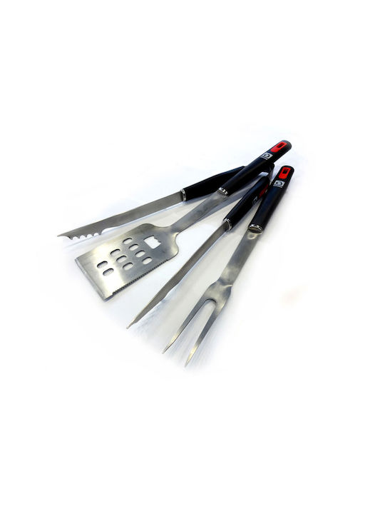 Home & Camp HCBQ 5756 Set of 3 BBQ Tools with Spatula, Carving Fork, and Tongs HC 20575