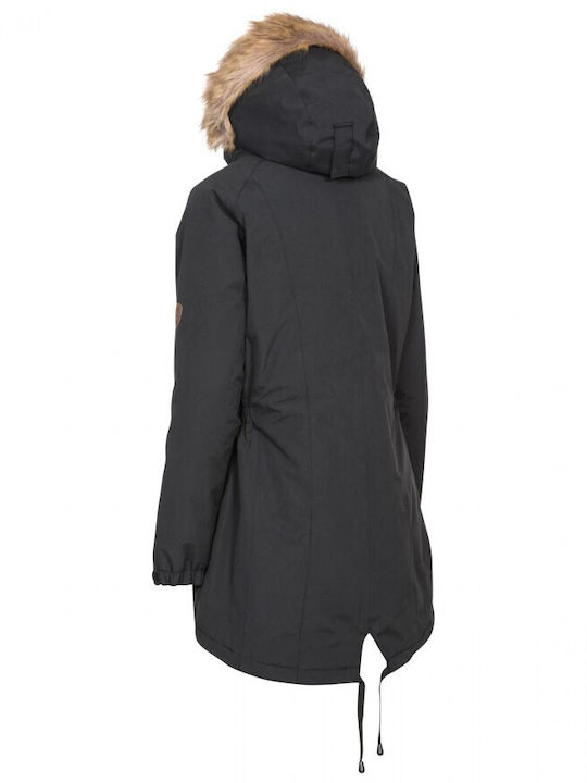 Trespass Celebrity Kurz Damen Parka Jacke für Winter Schwarz