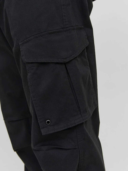 Trousers Cargo Elastic in Loose Fit Black