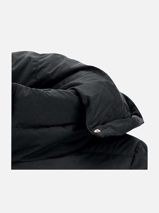 Women's Long Puffer Jacket Waterproof for Winter with Hood Black