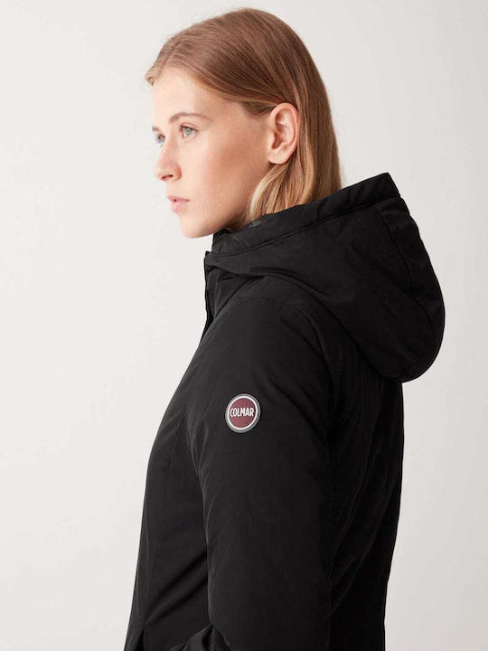 Lungă Jachetă de femei Puffer Waterproof Negru
