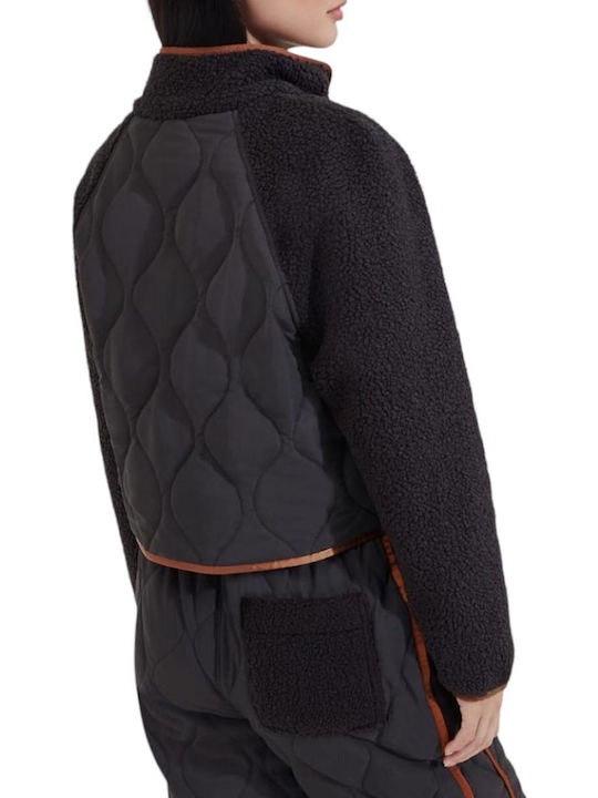 Dayana Quilted  Fluff Jacket Women's Short Puffer Jacket for Spring or Autumn Gray