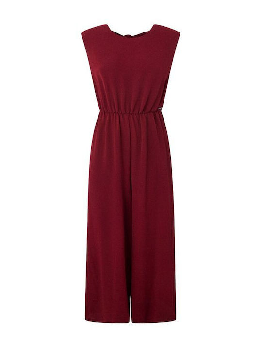 Fiska Women's Sleeveless One-piece Suit Burgundy