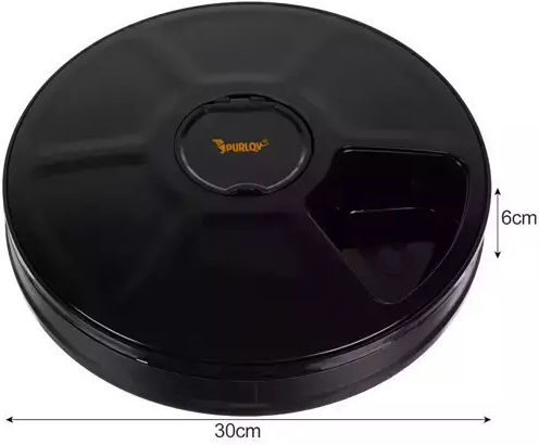 Purlov Automat Plastic Hranitoare pentru Câine & Pisică 150ml în Culoare Negru