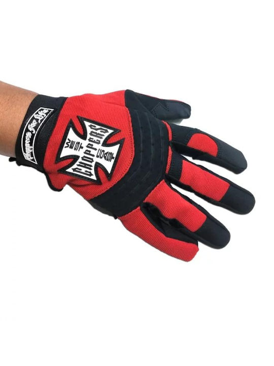 West Coast Choppers Men's Motorcycle Gloves All Seasons Black/Red