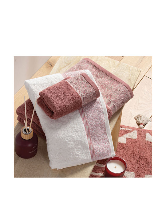 Nef-Nef Homeware Hand Towel Kleran 30x50cm Coral Weight 520gr/m²