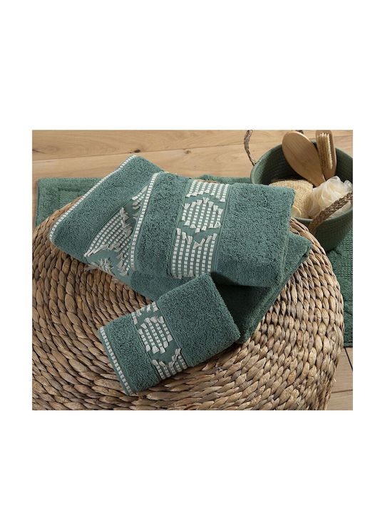 Nef-Nef Homeware Hand Towel Creative 034493 30x50cm. Green Weight 520gr/m²