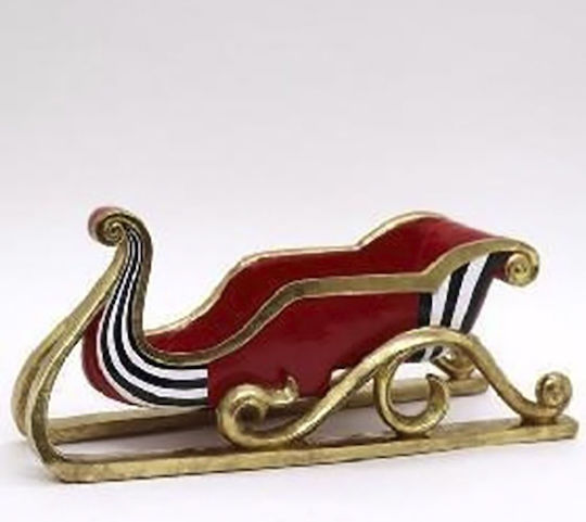 Iliadis Weihnachtliche Kunststoff Figur Schlitten Rot Höhe 45cm