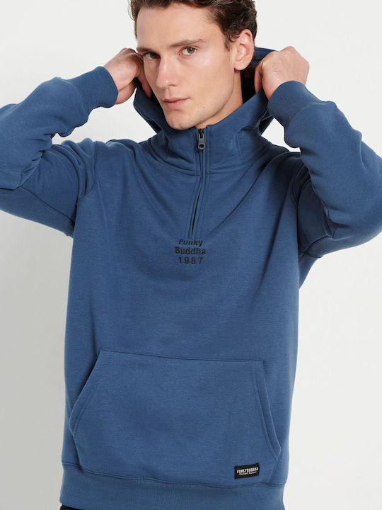 Sweatshirt with Hood Blue
