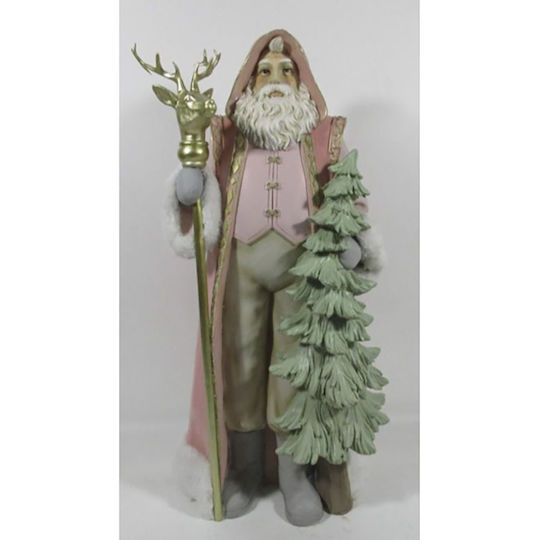 Dekorativer Weihnachtsmann Rosa aus Kunststoff 50x25x21cm