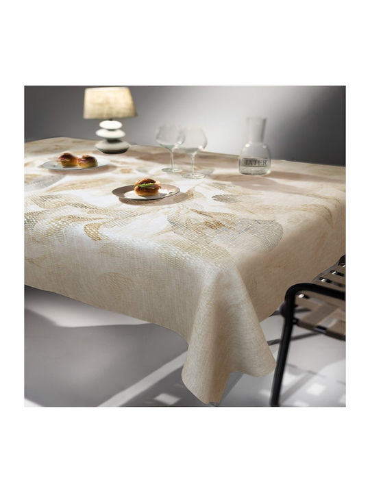 Saint Clair 1035 Polyester Stain Resistant Tablecloth Natural 145x220cm