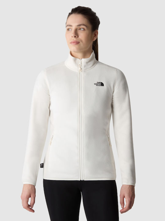 100 Glacier Women's Cardigan with Zipper White