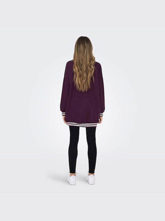 Only Women's Long Sweatshirt Burgundy