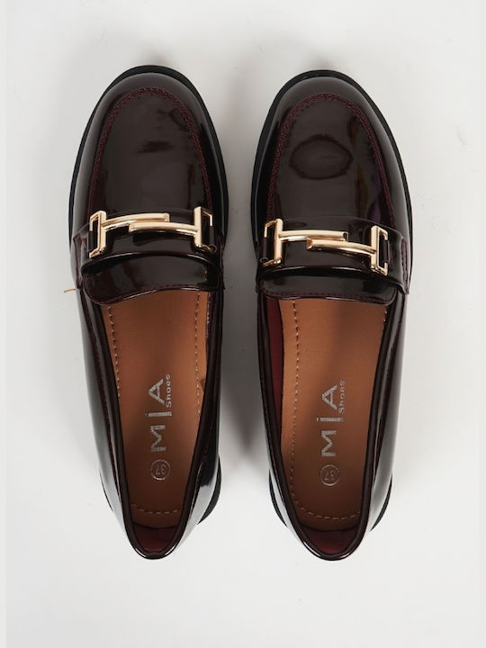 Piazza Shoes Γυναικεία Loafers σε Μπορντό Χρώμα