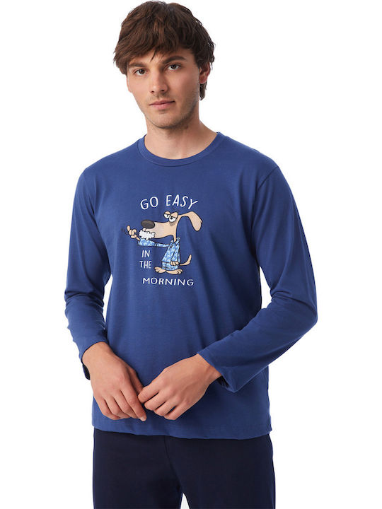 Minerva Go Easy Men's Winter Pajamas Set Blue