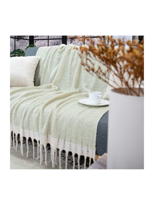 Teoran Mohair Ριχτάρι Πολυθρόνας 130x150εκ. Menta