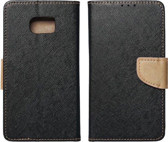Fancy Buchen Sie Synthetisches Leder Black / Gold (Redmi 10A)